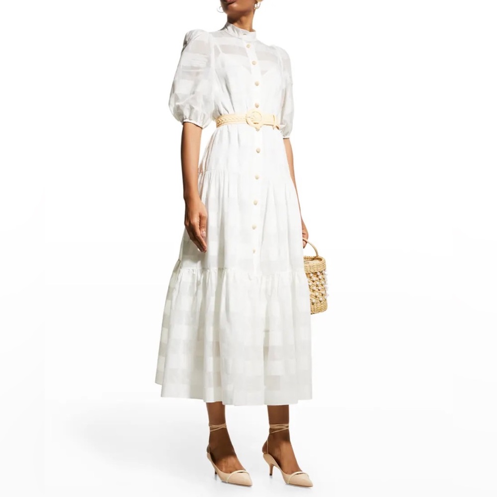 Zimmermann 0P Rosa Striped Midi Long Dress
